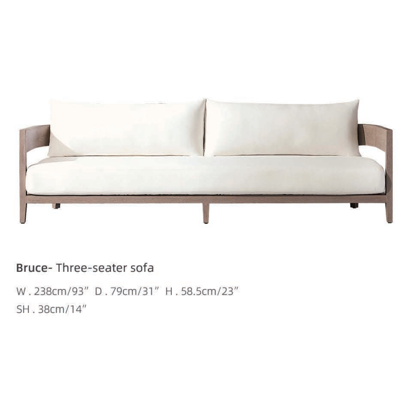 Bruce Outdoor Three Seater Sofa